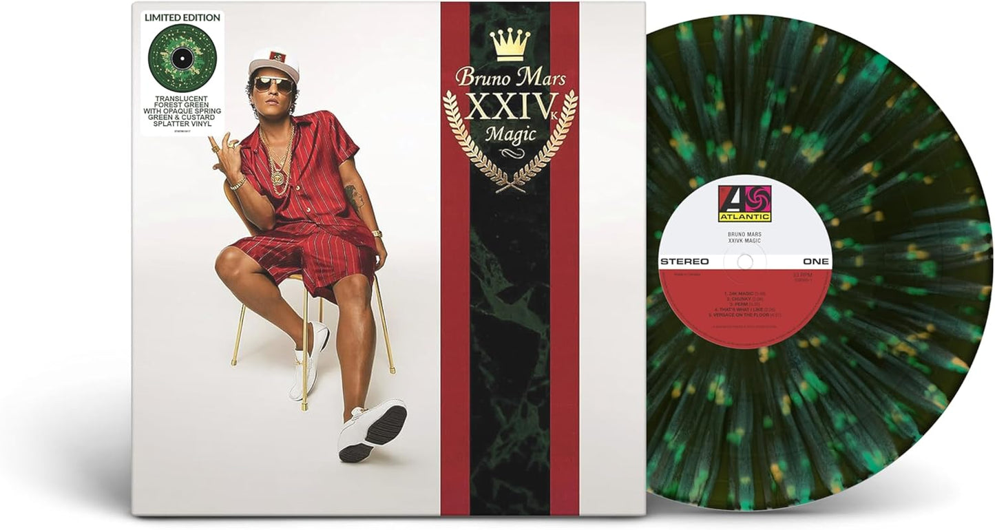 24K Magic Bruno Mars Limited Edition Green Yellow Splatter Vinyl