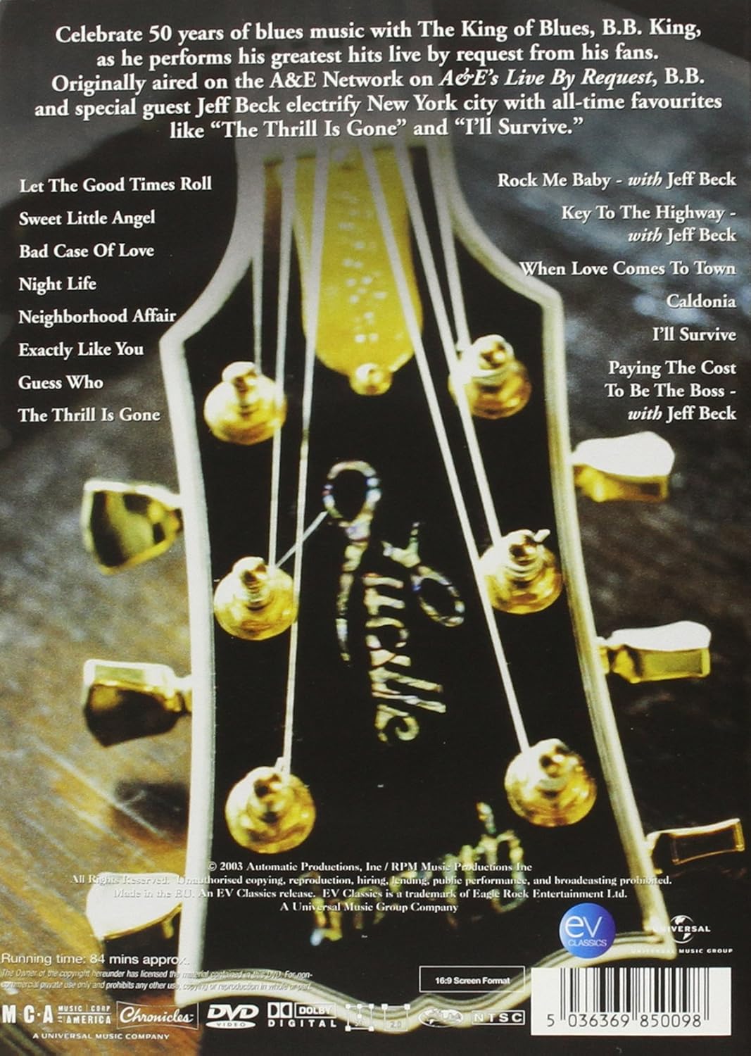 B B Live by Request ft Jeff Beck Willie Nelson Tony Bennett DVD