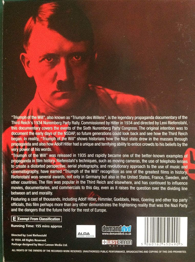 TRIUMPH OF WILL 1934 DOCUMENTARY 2 DISC DVD