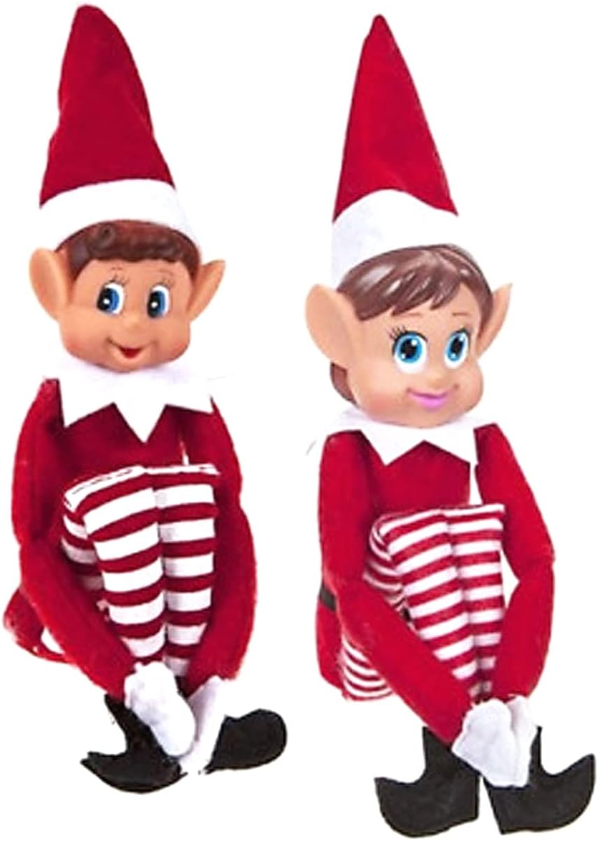 Elves behaving badly Set of 2-12" Novelty Naughty Girl and Boy Elves