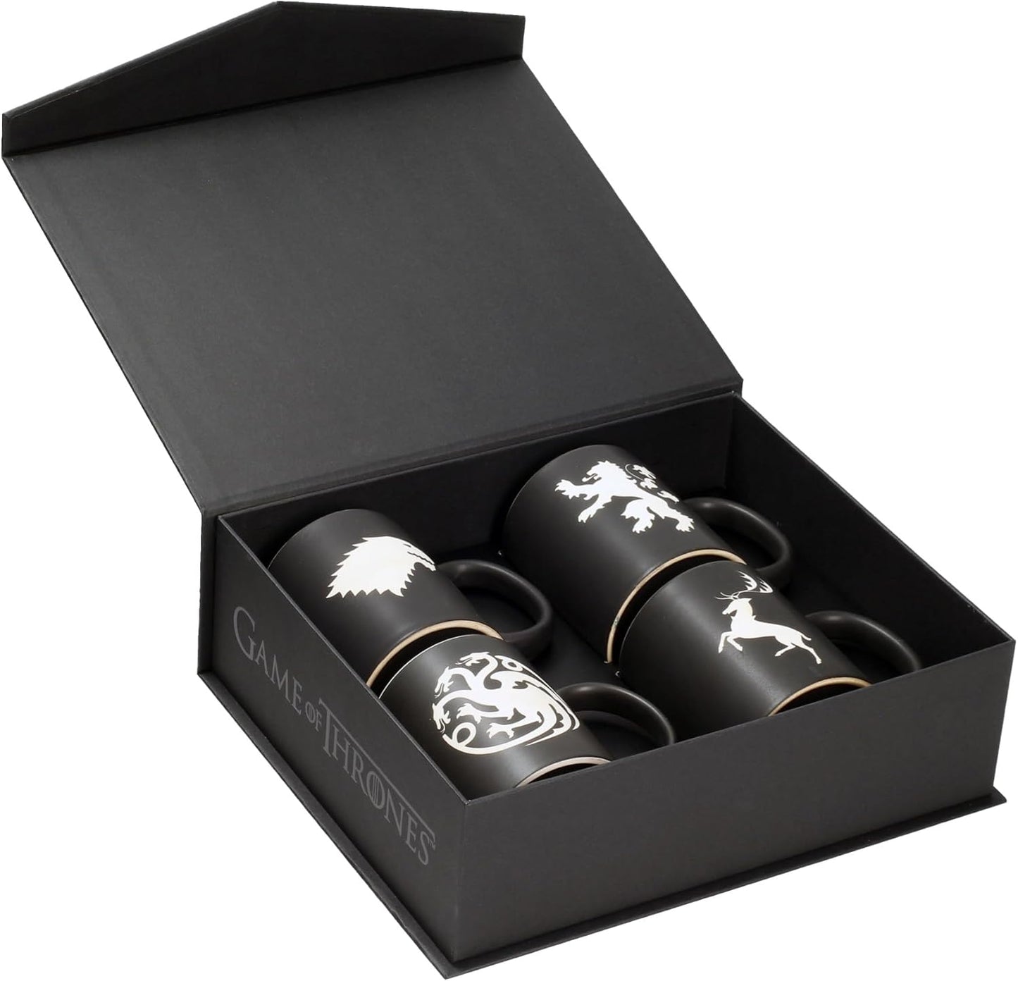 Game of Thrones Mug Gift set of 4 houses Stark Targaryen Baratheon & Lannister