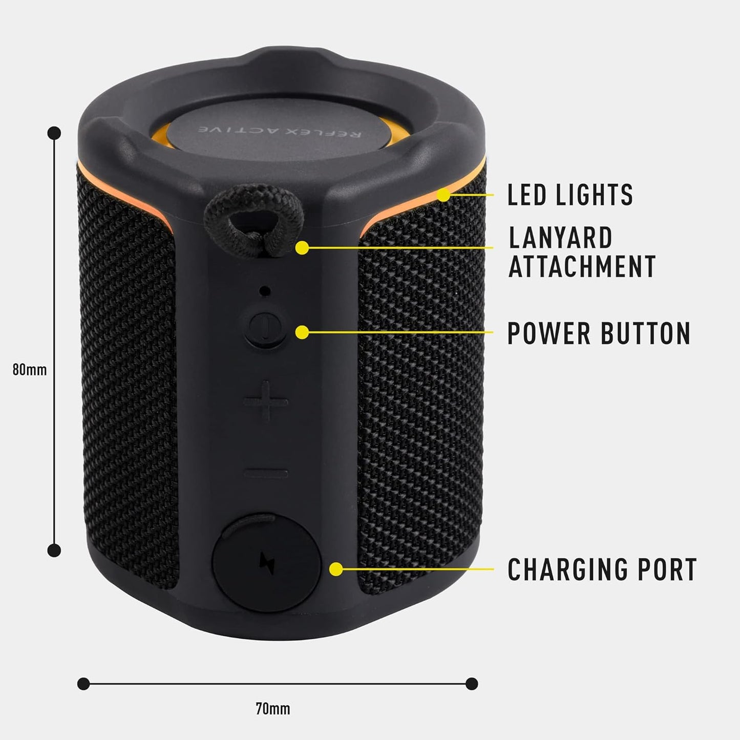 Reflex Active Chill Bluetooth Speaker. Outdoor Shockproof and water proof speaker. 5 watt power output.