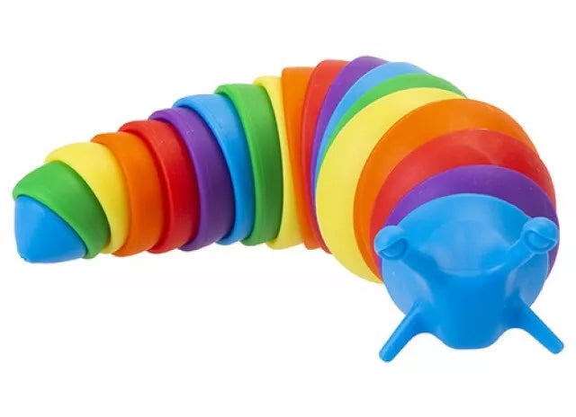 Rainbow Wriggle Slug Sensory Slug Fidget Toy 19cm school Anxiety Toy